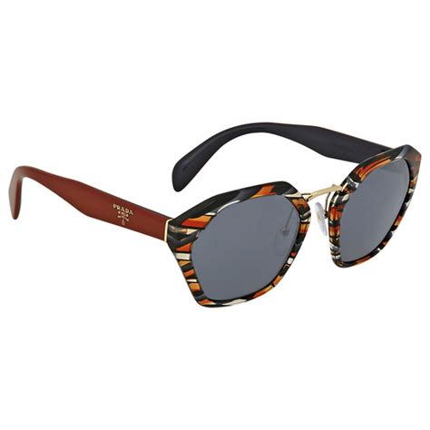 Prada Sheaves Grey Orange Sunglasses PR 04TS VAN9K1 55 